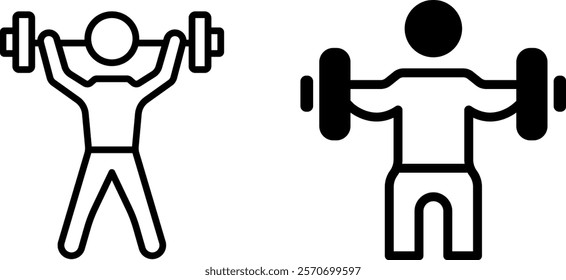 "Gym Training Dumbbell Vector Icon Set: Fitness and Strength Designs for Workout and Health Projects"