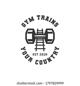 gym trains logo vector. logo for gym