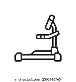 Gym Treadmill Outline Icon Vector Illustration