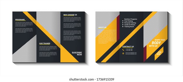 Gym Trifold Brochure Template Premium Vector
