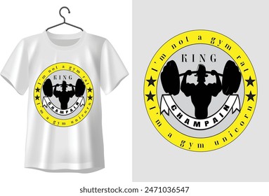 gym t-shirt design king champain