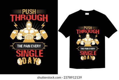 Gym t-shirt design for gym lover motivational design