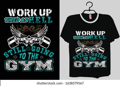 Gym T-shirt Design Template Vector And Fitness workout T-Shirt Design, Gym Typography vector Illustration.