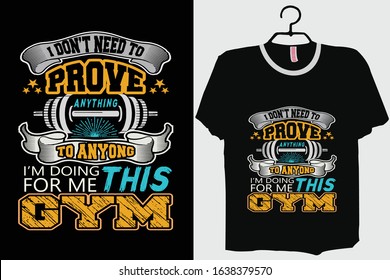 Gym T-shirt Design Template Vector And Fitness workout T-Shirt Design, Gym Typography vector Illustration.
