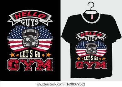 Gym T-shirt Design Template Vector And Fitness workout T-Shirt Design, Gym Typography vector Illustration.