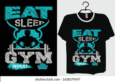 Gym T-shirt Design Template Vector And Fitness workout T-Shirt Design, Gym Typography vector Illustration.