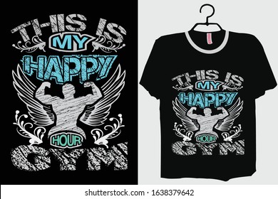 Gym T-shirt Design Template Vector And Fitness workout T-Shirt Design, Gym Typography vector Illustration.