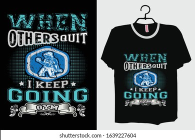 Gym T-shirt Design Template Vector And Workout T-Shirt Design Fitness vector illustration With A Black background.