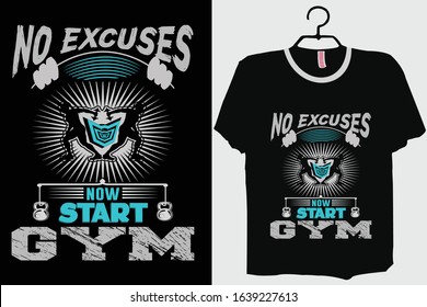 Gym T-shirt Design Template Vector And Workout T-Shirt Design Fitness vector illustration With A Black background.
