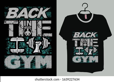 Gym T-shirt Design Template Vector And Workout T-Shirt Design Fitness vector illustration With A Black background.