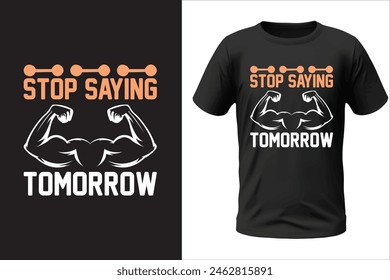 Gym t-shirt design and vector