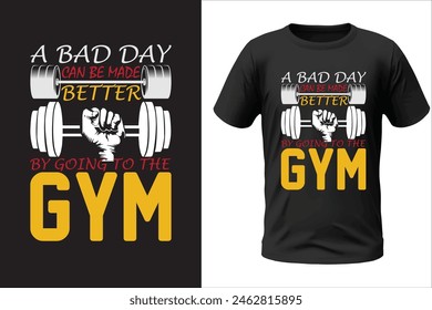 Gym t-shirt design and vector