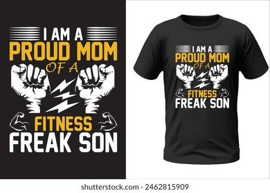 Gym t-shirt design and vector