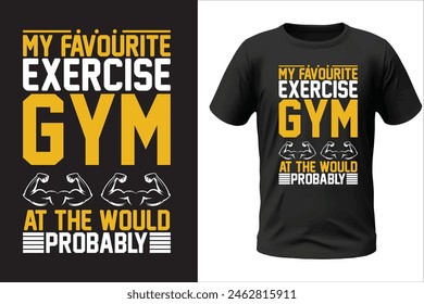 Gym t-shirt design and vector