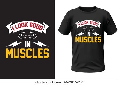 Gym t-shirt design and vector