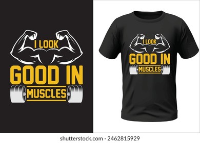 Gym t-shirt design and vector