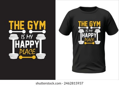 Gym t-shirt design and vector