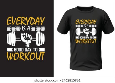 Gym t-shirt design and vector