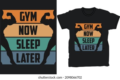 GYM t-shirt Design vector template.