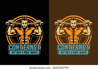 Gym t-shirt design. Vector and text t-shirt design.