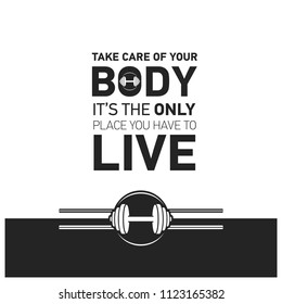 Gym typography card with creative design vector 