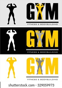 Gym. Gym typography. Label design for fitness / gym activity. Gym label - vector illustration.