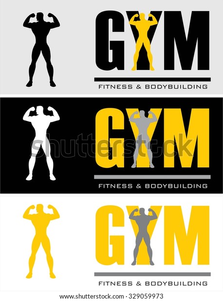 Gym Gym Typography Label Design Fitness Stock Vector (Royalty Free ...