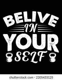 Gym typography t-shirt design template