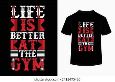 Gym typography t-shirt vector design