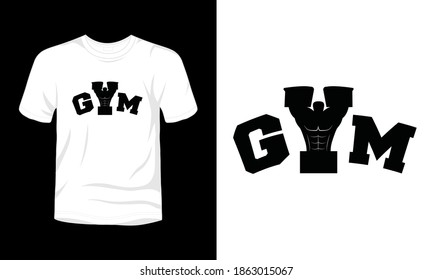 "GYM" typography vector t-shirt design.