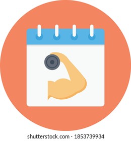 gym vector flat colour icon 