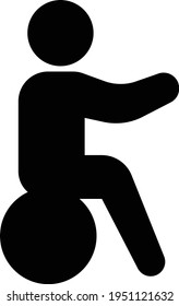 icono plano de glifo vectorial de gimnasia