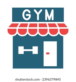 Gym Vector Glyph Two Color Icons For Personal And Commercial Use.
