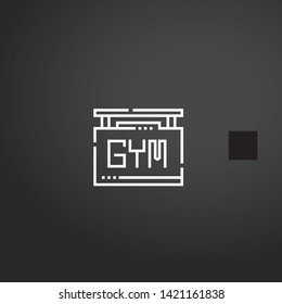 Gym vector icon. Gym concept stroke symbol design. Thin graphic elements vector illustration, outline pattern for your web site design, logo, UI. EPS 10.