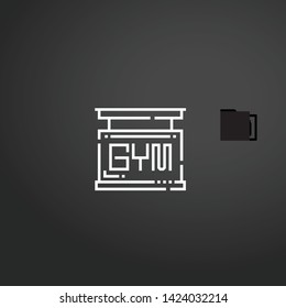 Gym vector icon. Gym concept stroke symbol design. Thin graphic elements vector illustration, outline pattern for your web site design, logo, UI. EPS 10.