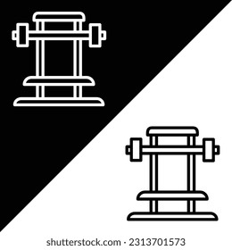 Gym Vector Icon, Outline style, isolated on white Background.