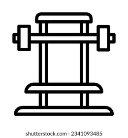Gym Vector Icon, Outline style, isolated on white Background.