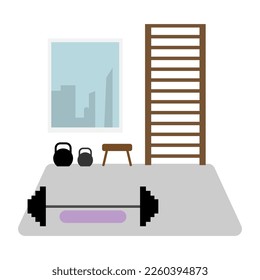 Gym. Vector illustration on a white background.