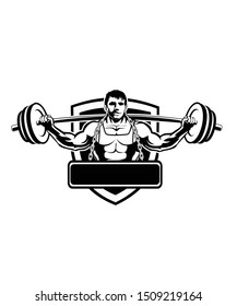 Gym vector logo in black white