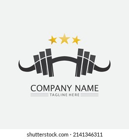 GYM Vector object and Icons for Sport Label, Gym Badge, Fitness Logo Design