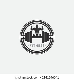 GYM Vector object and Icons for Sport Label, Gym Badge, Fitness Logo Design
