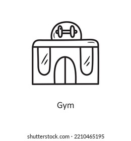 Gym Vector Outline Icon Design Illustration. Workout Symbol On White Background EPS 10 File