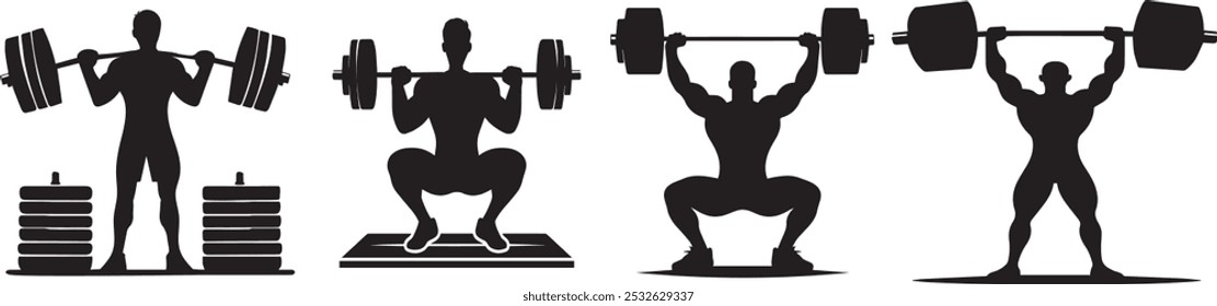 Silueta de Vector de gimnasio - arte digital audaz para el Vector, dibujos animados, diseño de arte de línea Clipart