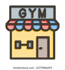 Gym Vector Thick Line Filled Colors Icon For Personal And Commercial Use.
