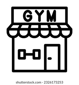 Icono De Línea Espesa Del Vector De Gimnasio Para Uso Personal Y Comercial.
