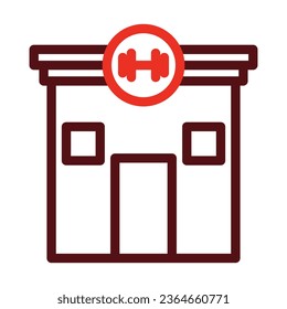 Gym Vector Thick Line Two Color Icons For Personal And Commercial Use.
