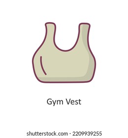 Gym Vest Vector Filled outline Icon Design illustration. Workout Symbol on White background EPS 10 File