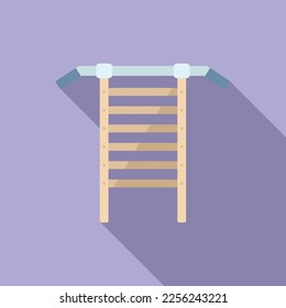Gym wall bar icon flat vector. Sport children. Room equipment