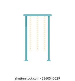 Gym wall rope icon flat vector. School sport. Room equipment isolated