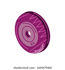 ícono de disco de peso del gimnasio sobre fondo blanco, diseño plano y colorido, ilustración vectorial